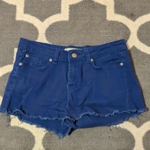 Washed out blue denim shorts